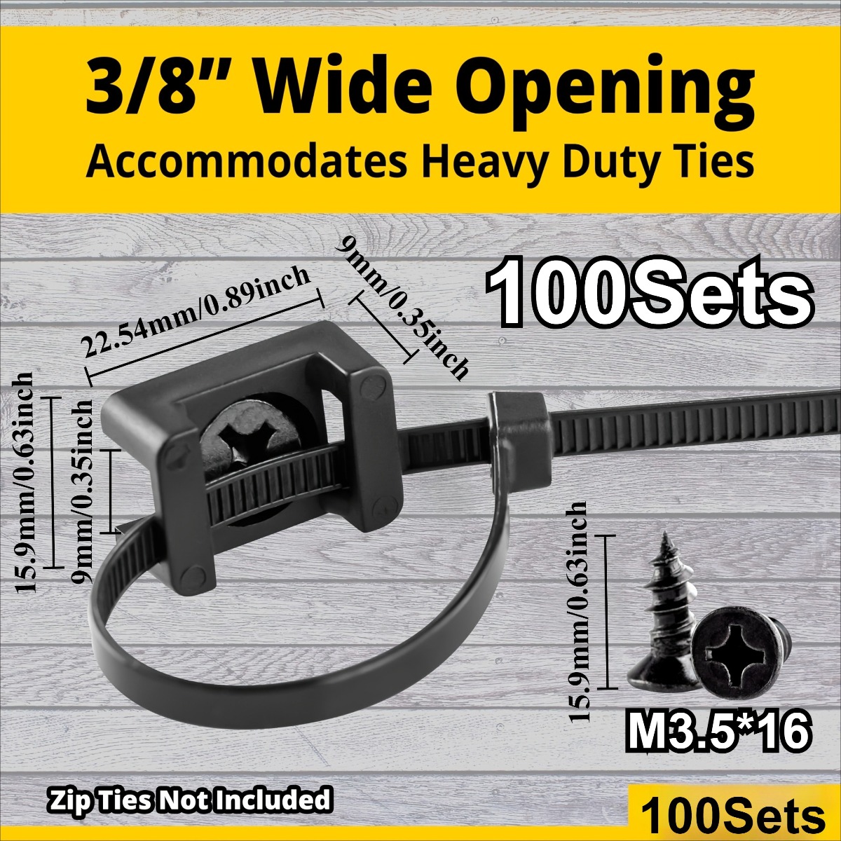 Drywall Anchor Screw - 100 Takım Vidalı Kablo Bağı Bağlantıları