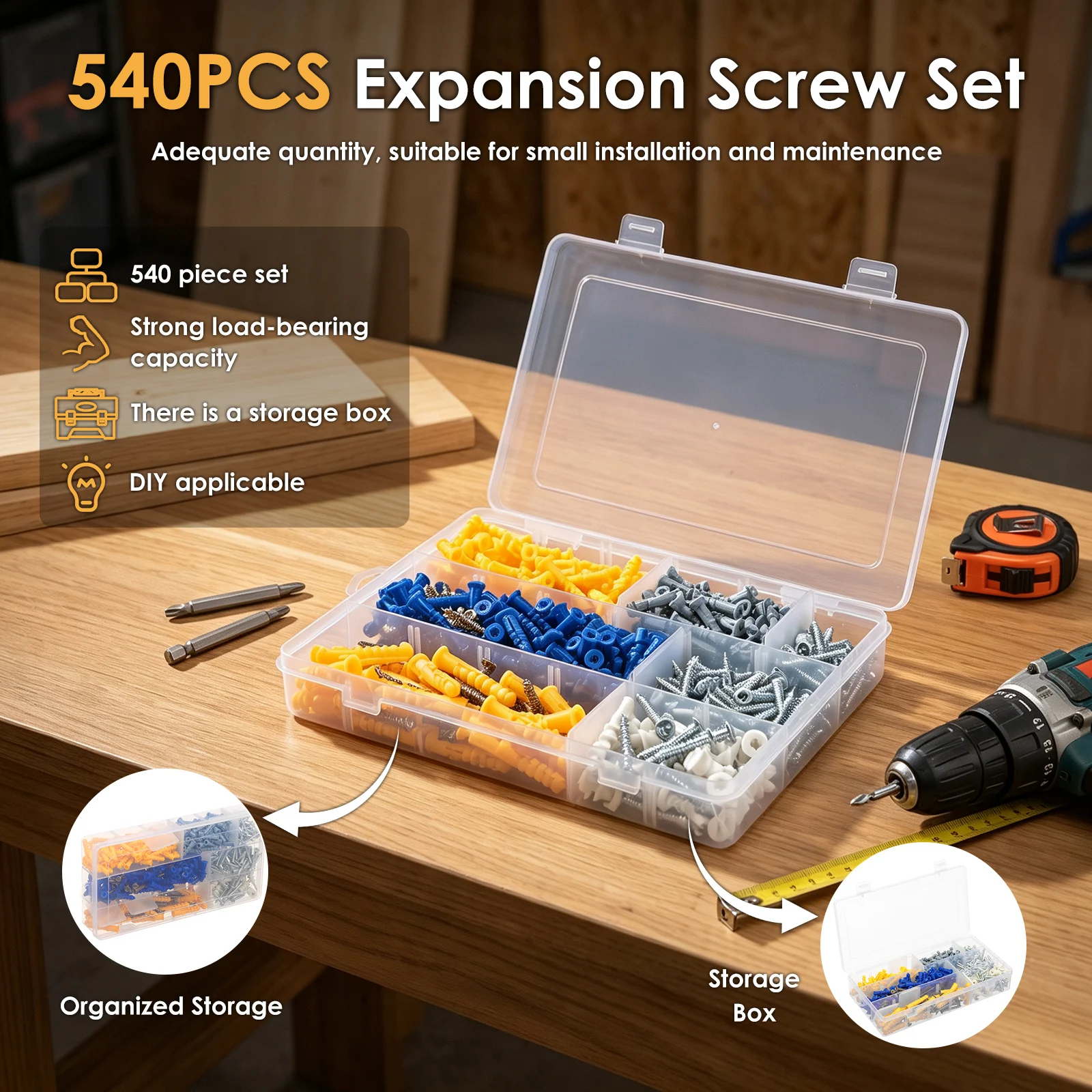540 Parça Alçıpan Ankraj ve Vi - Drywall Anchor Screw incelemesi ve fiyatı